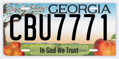 GA license plate CBU7771
