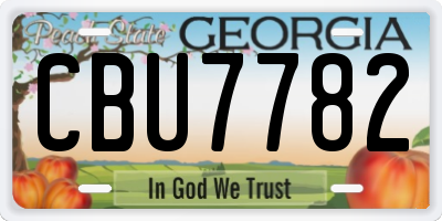 GA license plate CBU7782