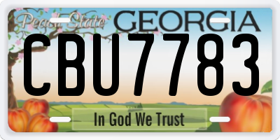 GA license plate CBU7783
