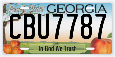 GA license plate CBU7787