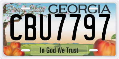 GA license plate CBU7797