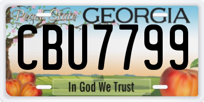 GA license plate CBU7799