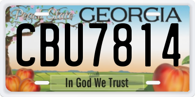 GA license plate CBU7814