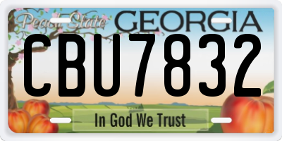 GA license plate CBU7832