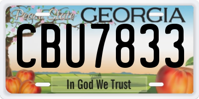 GA license plate CBU7833