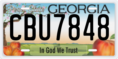 GA license plate CBU7848