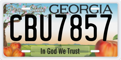 GA license plate CBU7857