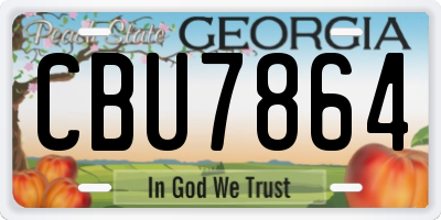 GA license plate CBU7864