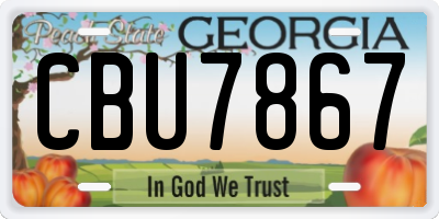 GA license plate CBU7867