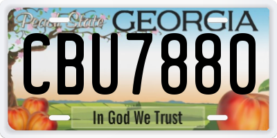 GA license plate CBU7880