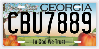 GA license plate CBU7889