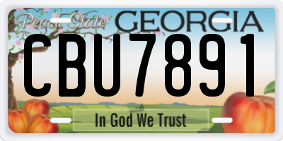 GA license plate CBU7891