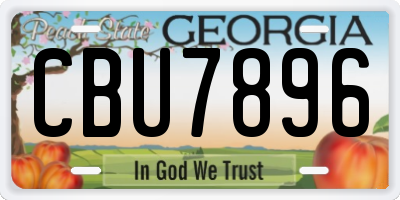 GA license plate CBU7896