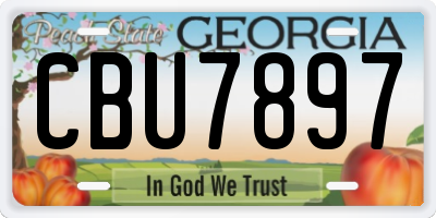 GA license plate CBU7897