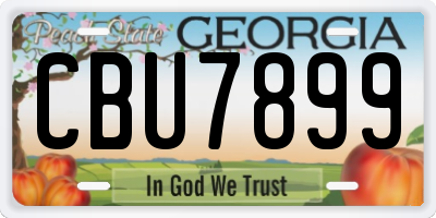 GA license plate CBU7899