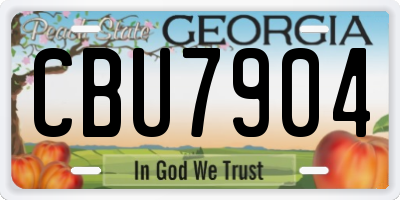 GA license plate CBU7904