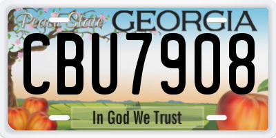 GA license plate CBU7908