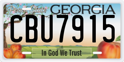 GA license plate CBU7915