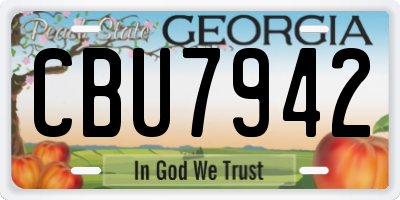 GA license plate CBU7942