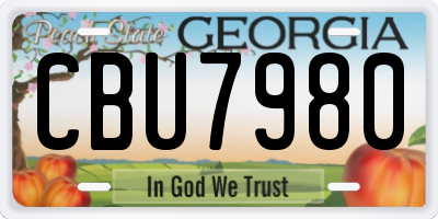 GA license plate CBU7980