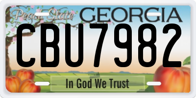 GA license plate CBU7982