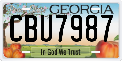 GA license plate CBU7987