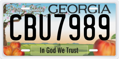 GA license plate CBU7989