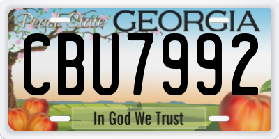 GA license plate CBU7992
