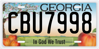 GA license plate CBU7998