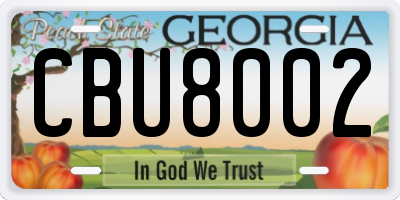 GA license plate CBU8002
