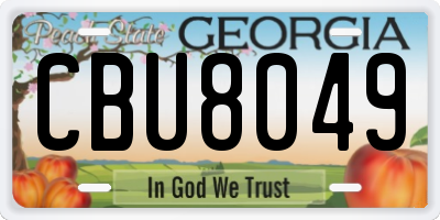 GA license plate CBU8049