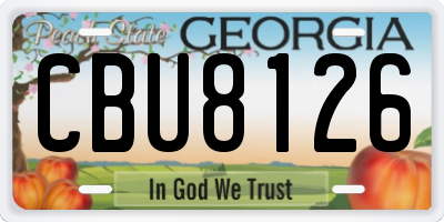 GA license plate CBU8126