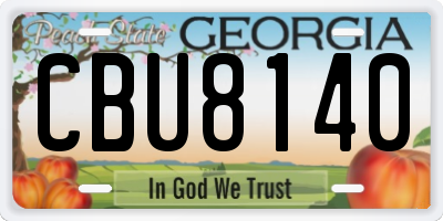 GA license plate CBU8140