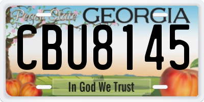 GA license plate CBU8145