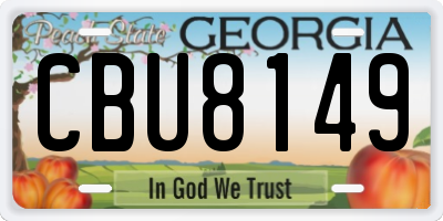 GA license plate CBU8149