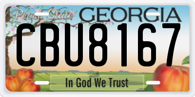 GA license plate CBU8167