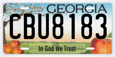 GA license plate CBU8183