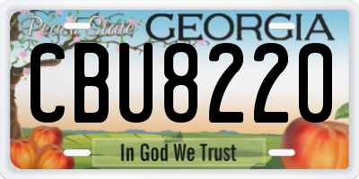 GA license plate CBU8220
