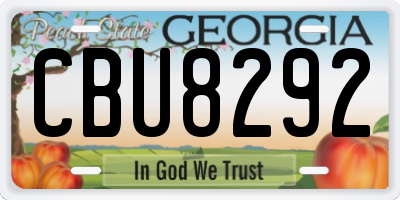 GA license plate CBU8292