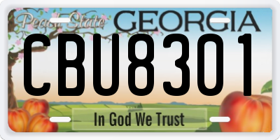 GA license plate CBU8301