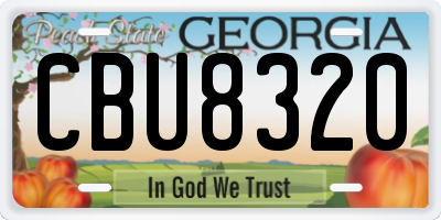 GA license plate CBU8320