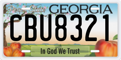 GA license plate CBU8321