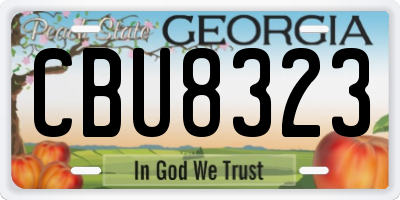 GA license plate CBU8323