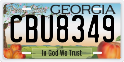 GA license plate CBU8349