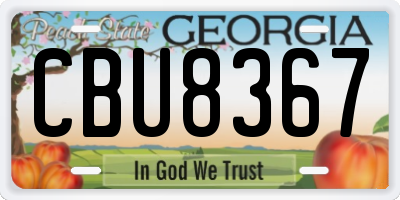 GA license plate CBU8367