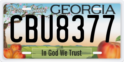 GA license plate CBU8377