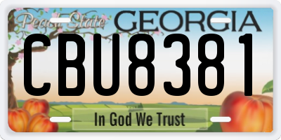 GA license plate CBU8381