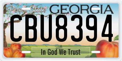 GA license plate CBU8394