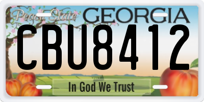 GA license plate CBU8412