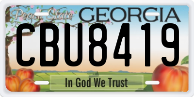 GA license plate CBU8419